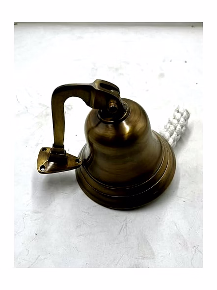 Brass Wall Hanging Bell (4 inch, Brown)-2
