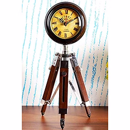 qarzun new vintage antique beautiful wooden tripod clock nautical table clock home & decor