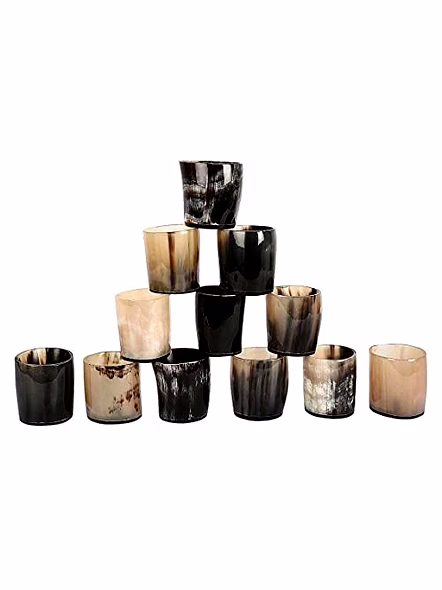 Ascent Gifts Shot Glass Set 30ml Set of 12 Handmade 100% Horn Vodka Shot Glass Tequila Glass