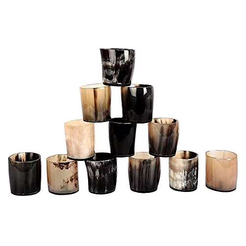 Ascent Gifts Shot Glass Set 30ml Set of 12 Handmade 100% Horn Vodka Shot Glass Tequila Glass image 4