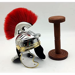 qarzun metal mini roman helmet with wood stand table desk decorative