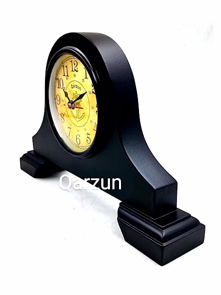 Wood Desk Clock Vintage Table Clock British Style for Students Children Office Workers Travellers Battery Operated - Black