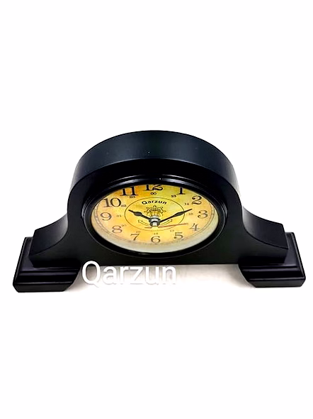 Wood Desk Clock Vintage Table Clock British Style for Students Children Office Workers Travellers Battery Operated - Black-2