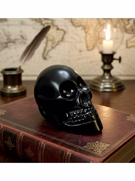 Brass black Skull Style Paper Weight Table Desk Decorative 250Gms