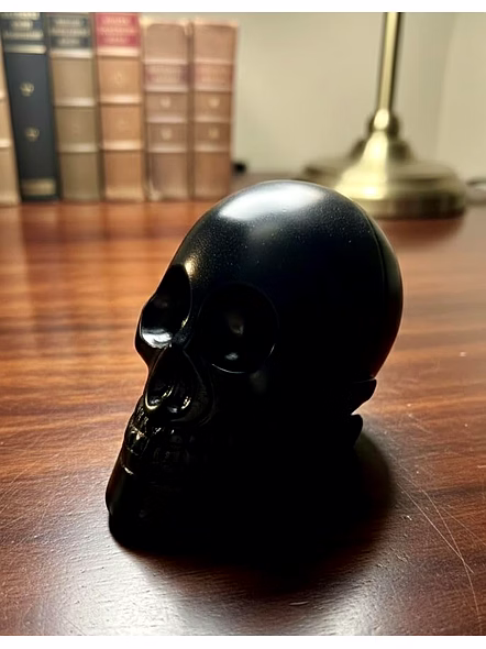 Brass black Skull Style Paper Weight Table Desk Decorative 250Gms-2