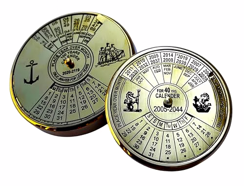Set of Brass 100 Yrs & 40 yrs calendar paper weight desktop gift image 2