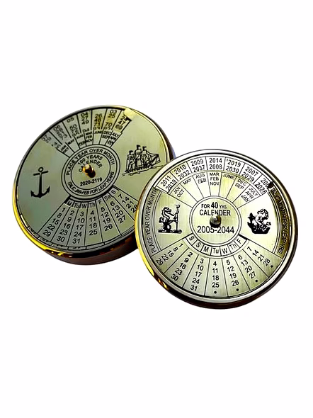 Set of Brass 100 Yrs &amp; 40 yrs calendar paper weight desktop gift-1