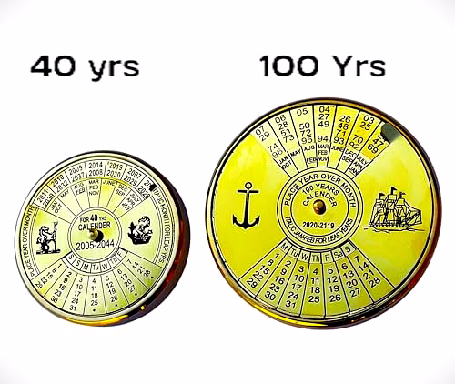 Set of Brass 100 Yrs & 40 yrs calendar paper weight desktop gift image 4