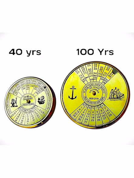 Set of Brass 100 Yrs &amp; 40 yrs calendar paper weight desktop gift-3