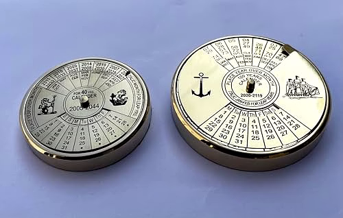 Set of Brass 100 Yrs & 40 yrs calendar paper weight desktop gift image 5