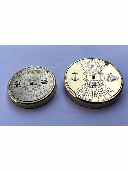Set of Brass 100 Yrs &amp; 40 yrs calendar paper weight desktop gift-4
