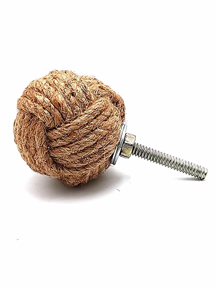 Ascent Gifts Set of 2 Jute Rope Door Knobs/Rope Knot Drawer Pulls and Knobs/Pull and Push Handle Knobs for Cabinets,-2