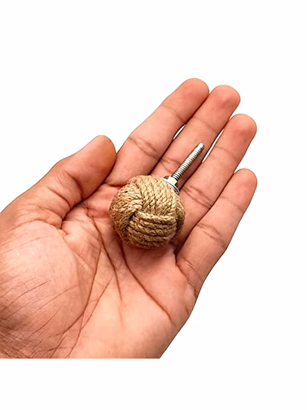 Ascent Gifts Set of 2 Jute Rope Door Knobs/Rope Knot Drawer Pulls and Knobs/Pull and Push Handle Knobs for Cabinets,-4