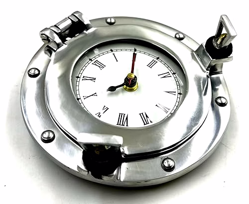 6' Porthole Ship Wall Clock Mini Collectible Victorian Style Wall Clock Room Wall Decorative image 2