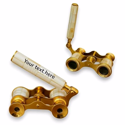 qarzun personalised engraved name brass binocular telescope with handle collectible gift