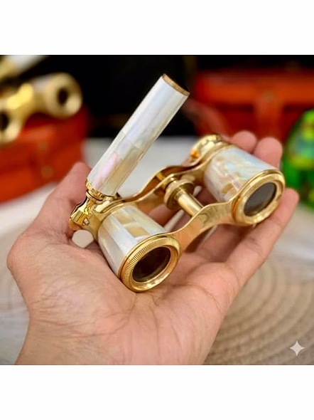 Personalised Engraved Name Brass Binocular Telescope with Handle Collectible Gift-1