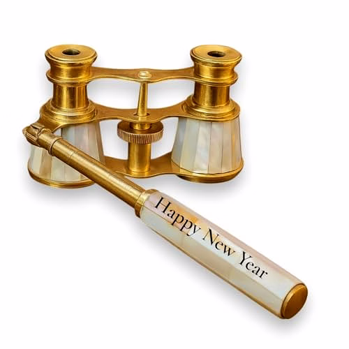 Personalised Engraved Name Brass Binocular Telescope with Handle Collectible Gift image 3