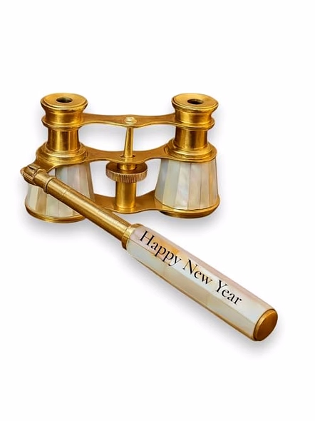 Personalised Engraved Name Brass Binocular Telescope with Handle Collectible Gift-2