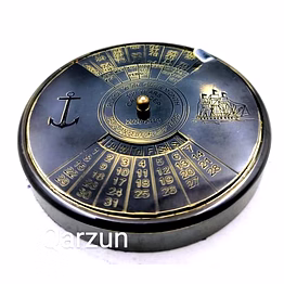 qarzun antique style brass calendar 100 yrs paper weight gift