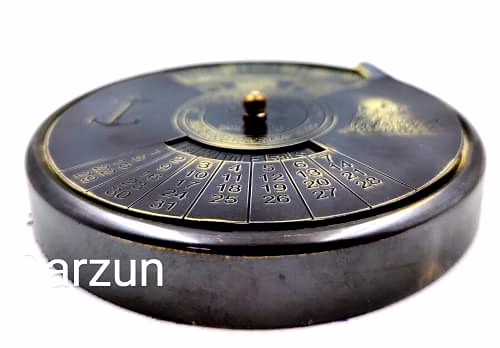 Antique style Brass Calendar 100 Yrs Paper Weight Gift image 2