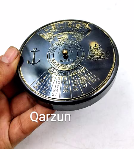 Antique style Brass Calendar 100 Yrs Paper Weight Gift image 5