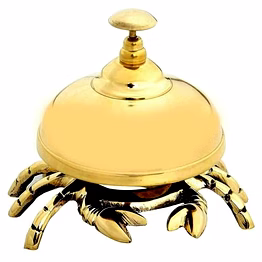 qarzun beautiful designer 4" brass desk call bell hotel counter bell crab solid brass table sound call bell for office desk and hotels counter desk bell decoration