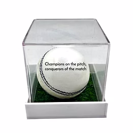 qarzun personalized leather ball (white), standard size 1pc your text on ball with acrylic display box