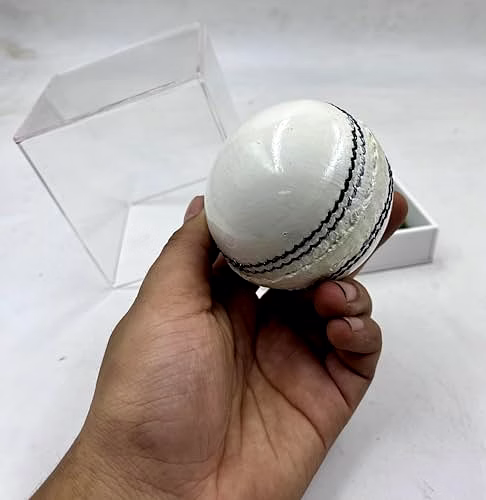 Personalized Leather Ball (White), Standard Size 1Pc Your Text on Ball with Acrylic Display Box image 2