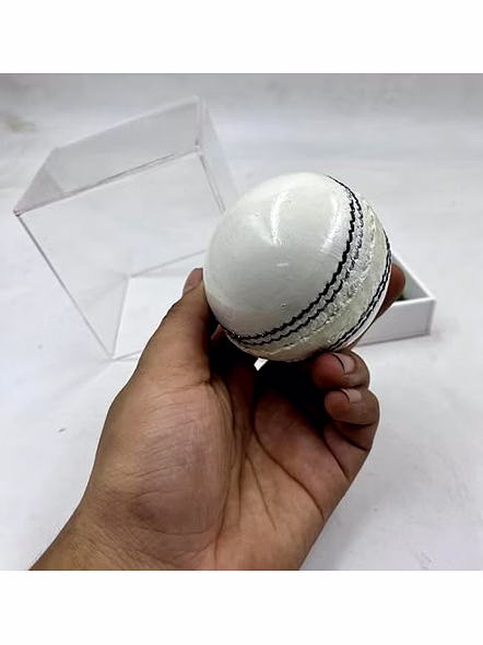 Personalized Leather Ball (White), Standard Size 1Pc Your Text on Ball with Acrylic Display Box-1
