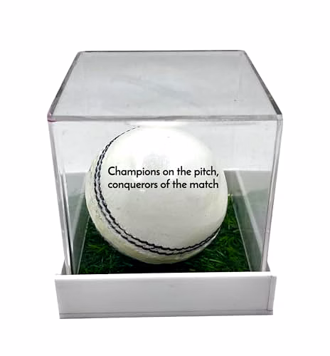 Personalized Leather Ball (White), Standard Size 1Pc Your Text on Ball with Acrylic Display Box image 4