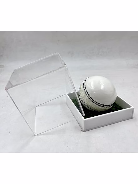 Personalized Leather Ball (White), Standard Size 1Pc Your Text on Ball with Acrylic Display Box-4