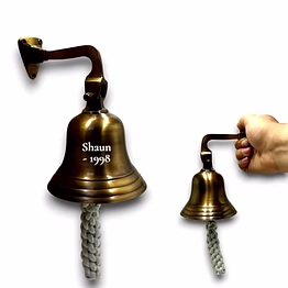 qarzun personalized antique brown brass ship anchor bell wall hanging bell small size door bell