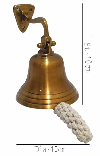 Personalized Antique Brown Brass Ship Anchor Bell Wall Hanging Bell Small Size Door Bell image 2