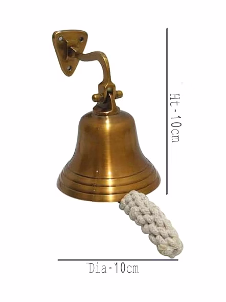 Personalized Antique Brown Brass Ship Anchor Bell Wall Hanging Bell Small Size Door Bell-1
