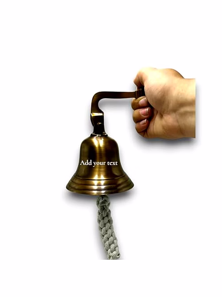 Personalized Antique Brown Brass Ship Anchor Bell Wall Hanging Bell Small Size Door Bell-2