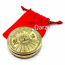 qarzun brass calendar 40 yrs paper weight with velvet carry case gift