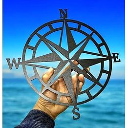 qarzun nautical compass metal wall hanging arts home decor, durable, good ambience wall art for bedroom,living room,drawing room,hotel,office,home garden (11 x 11 inch, black)