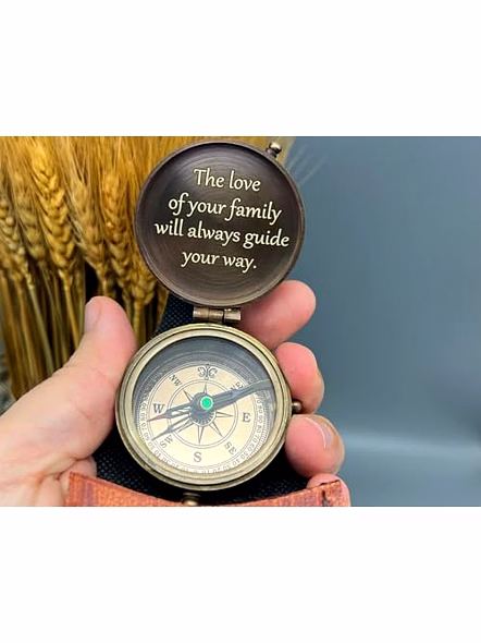 Personalized Pocket Compass Brass Nautical Birthday Gift for Your lovedones-2