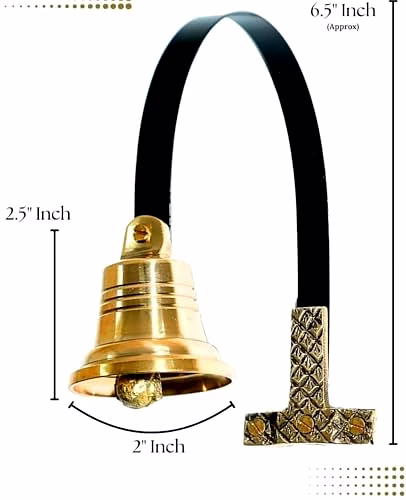Engraved Name Solid Small Brass Wall & Hanging Door Bell, Handcrafted Doorbell Perfect for Home, Garden Outdoor and Indoor Pet Training Bell image 2