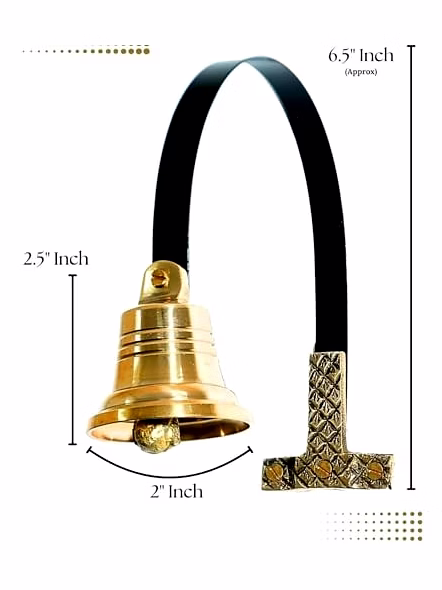 Engraved Name Solid Small Brass Wall &amp; Hanging Door Bell, Handcrafted Doorbell Perfect for Home, Garden Outdoor and Indoor Pet Training Bell-1