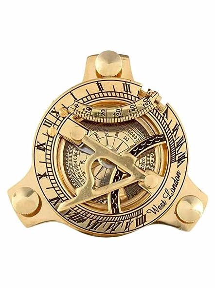 Set of Nauticals Metal Compass Direction Wall Art with Brass Nautical Telescope and Sundial Compass Combo Set for Nautical Lovers-2