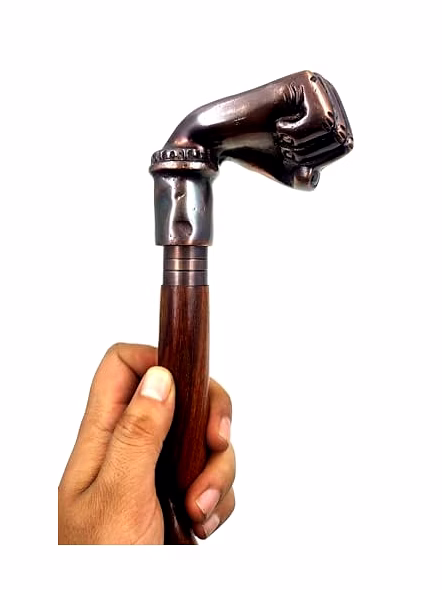 Wooden Walking Cane for Women and Men Punch Style Antique Handle Walking Stick 36"-2