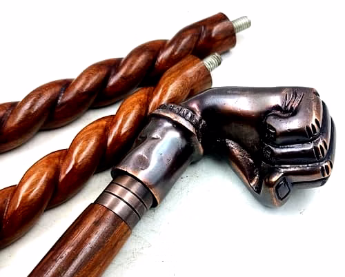 Wooden Walking Cane for Women and Men Punch Style Antique Handle Walking Stick 36" image 5