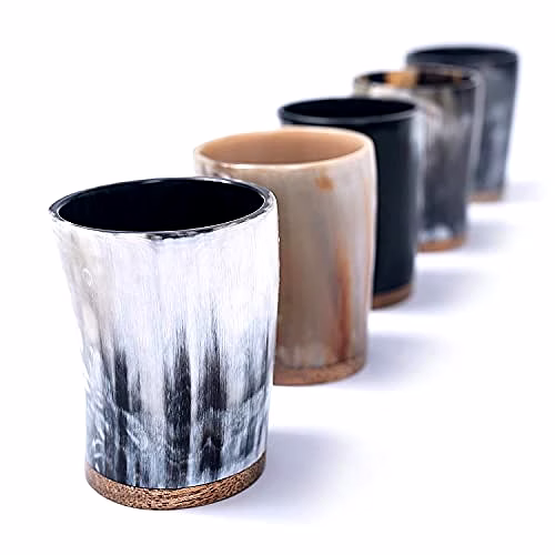 Ascent Gifts Shot Glass Set 30ml Set of 5 Handmade 100% Horn Vodka Shot Glass Tequila Glass (Set of 5 Shot Glass) image 2
