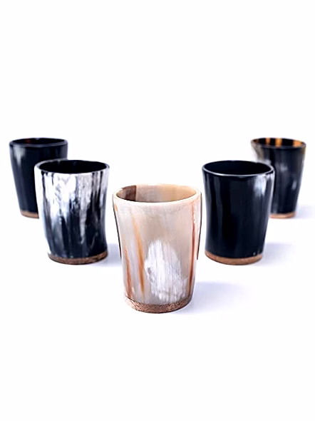 Ascent Gifts Shot Glass Set 30ml Set of 5 Handmade 100% Horn Vodka Shot Glass Tequila Glass (Set of 5 Shot Glass)-3