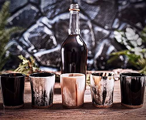 Ascent Gifts Shot Glass Set 30ml Set of 5 Handmade 100% Horn Vodka Shot Glass Tequila Glass (Set of 5 Shot Glass) image 5