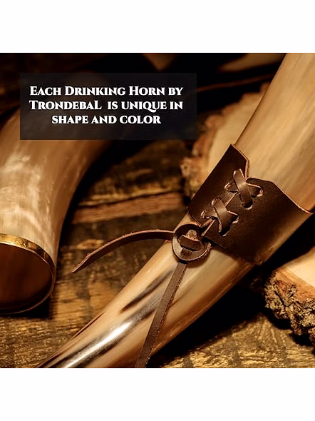 Thor Horn Drinking Horn with Stand, Brown, 20 fl oz-2