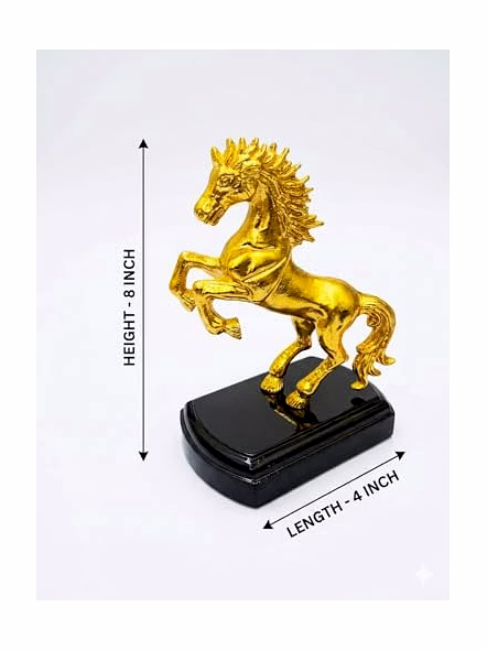 Jumping Horse Animal Statue Idol &amp; Figurine for Home Metal Showpiece for Office Living Room Vastu Wealth Income Decorative &amp; Gifts Item Golden-2