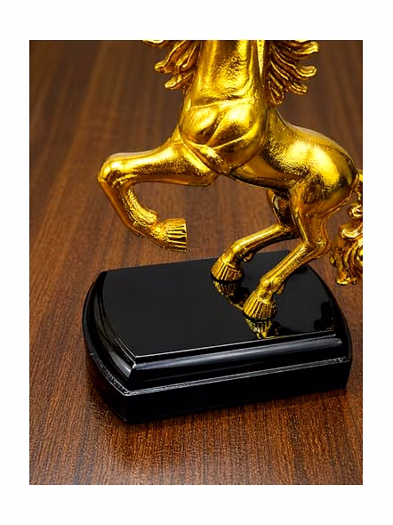 Jumping Horse Animal Statue Idol &amp; Figurine for Home Metal Showpiece for Office Living Room Vastu Wealth Income Decorative &amp; Gifts Item Golden-4