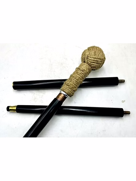 Rope Design Walking Stick Cane Handmade Knot Jute Rope Handle Wooden Walking Stick for Camping Grandparents-4